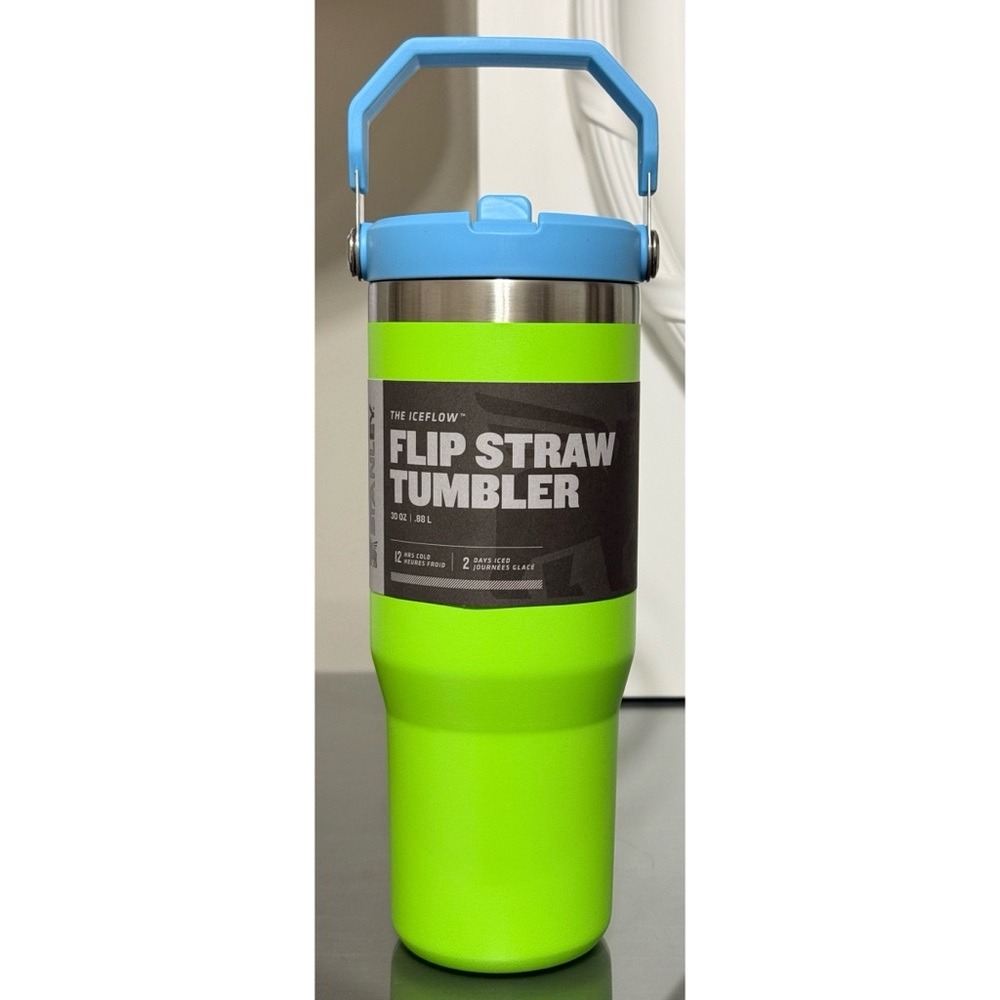 Stanley Ice Flow Flip Straw‎ Tumbler 30oz, BRIGHT LIME